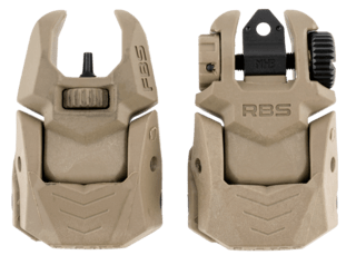 Meprolight FRBS M2D Self-Illuminated Flip-Up Sights with Green Tritium and Tan polymer body